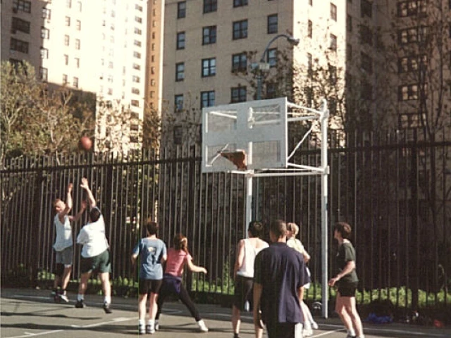 Profile of the basketball court Hamilton Fish Park, New York City, NY, United States