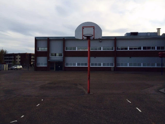 Profile of the basketball court St. Catherine Catholic School, Edmonton, Canada