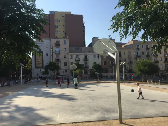 Profile of the basketball court Raval, Barcelona, Spain