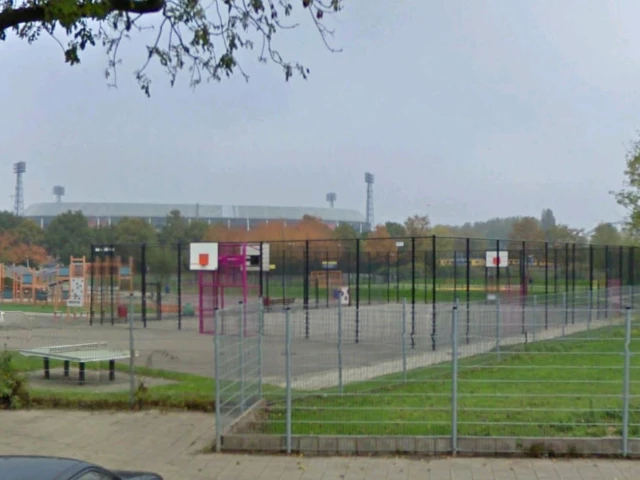 Profile of the basketball court Varkenoordse park, Rotterdam, Netherlands