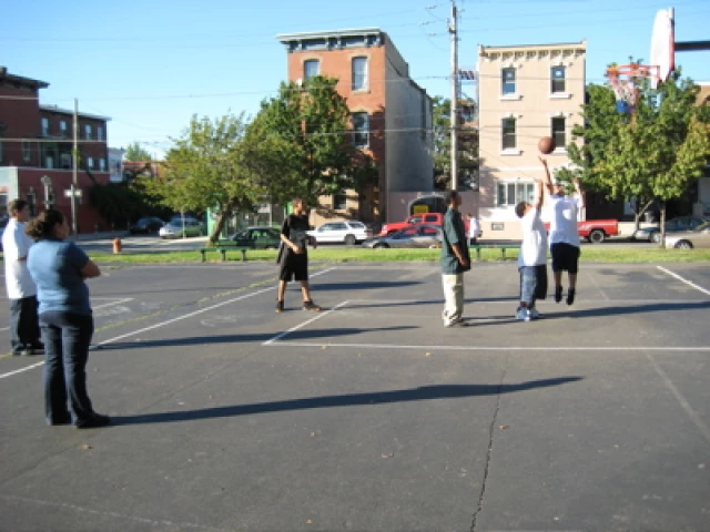 Profile of the basketball court Norris Square Park, Philadelphia, PA, United States