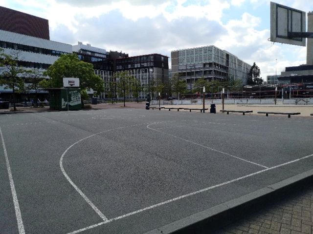 Profile of the basketball court VU veldje, Amsterdam, Netherlands