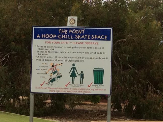 Profile of the basketball court The Point, Wongan Hills, Australia