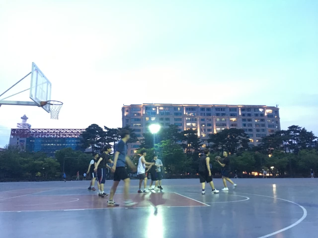 Profile of the basketball court Yeouido Park, Seoul, South Korea