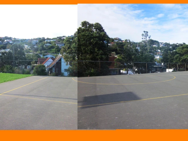 Profile of the basketball court Miramar North School, Wellington, New Zealand