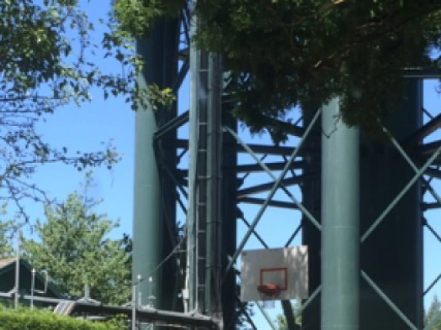 Profile of the basketball court water tower park, Milwaukie, OR, United States