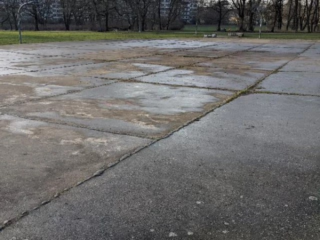 Concrete slabs with bumps in between