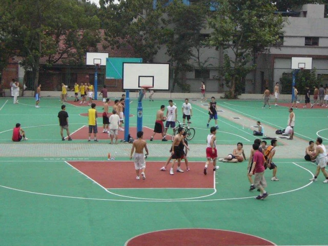 Another view of the basketball courts at Central China Normal University.