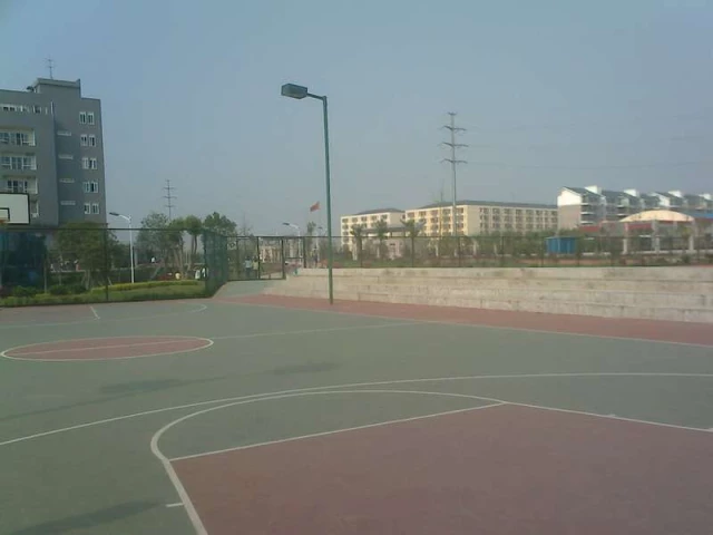 The basketball courts at  Central China Normal University in Wuhan.