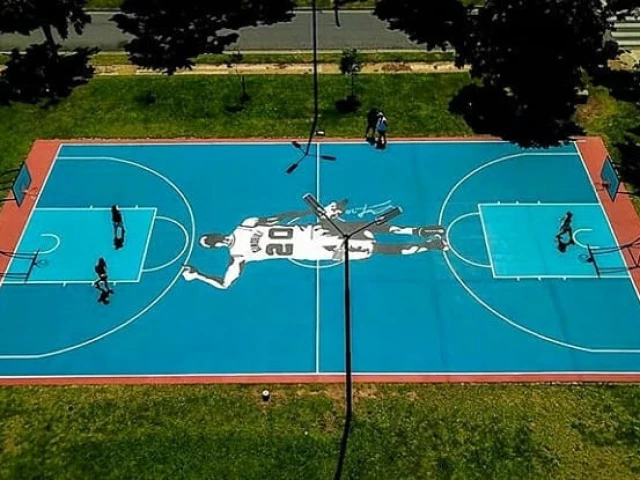 Profile of the basketball court La Copita, Buenos Aires, Argentina