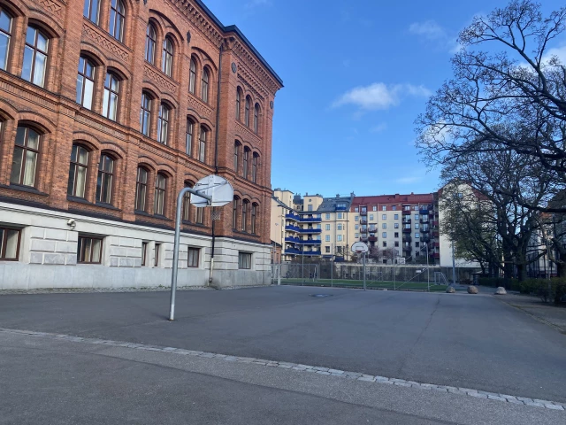 Profile of the basketball court Östra Reals Gymnasium, Stockholm, Sweden