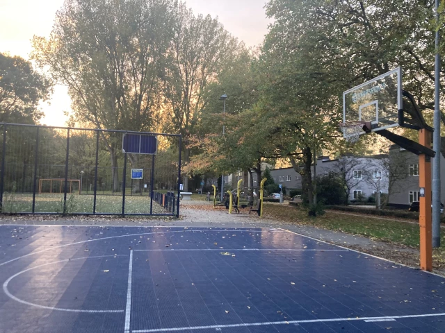 Profile of the basketball court Cruijf Court Betondorp, Amsterdam, Netherlands