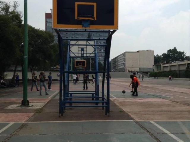 Profile of the basketball court Facultad de Medicina, CU, Ciudad de México, Mexico