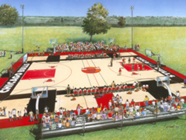 The outdoor court at United Center in Chicago.