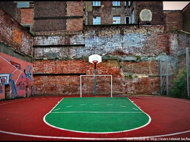 Profile of the basketball court The Green, Bruxelles, Belgium