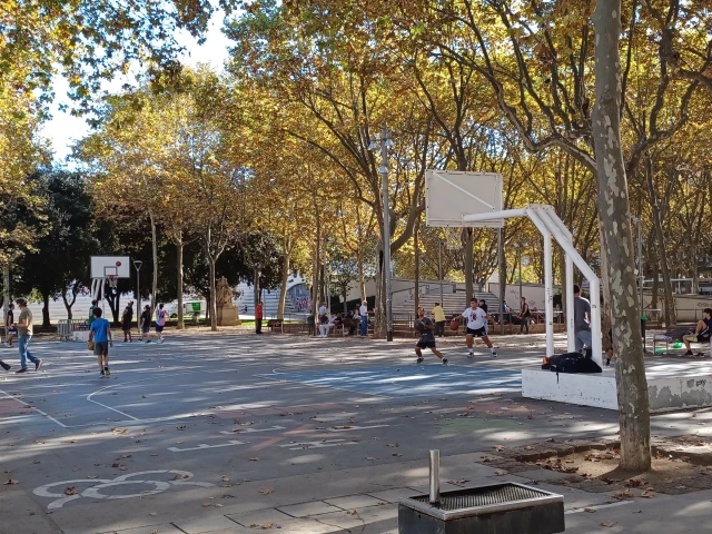 Profile of the basketball court Parc de l Espanya Industrial, Barcelona, Spain