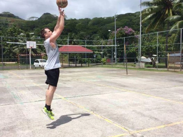 Profile of the basketball court Avera - Raiatea, Avera, French Polynesia
