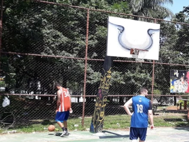 Profile of the basketball court Quadrinha - Tancredo Park, Sao Paulo, Brazil