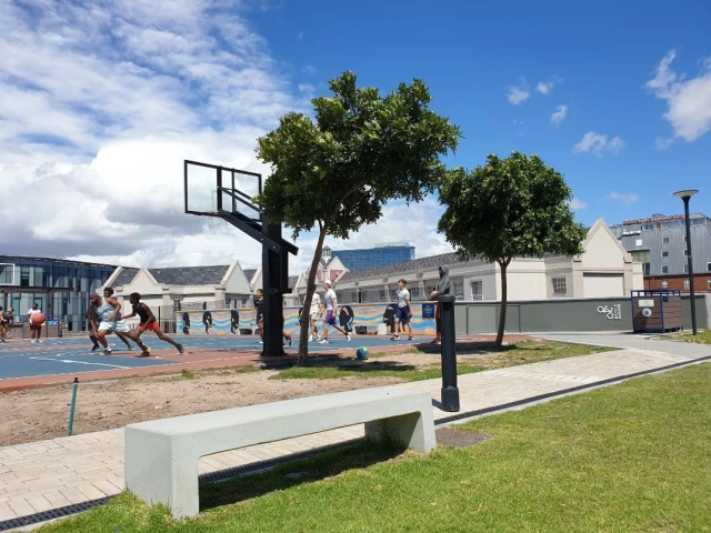 Profile of the basketball court Waterfront Courts battery park, Cape Town, South Africa