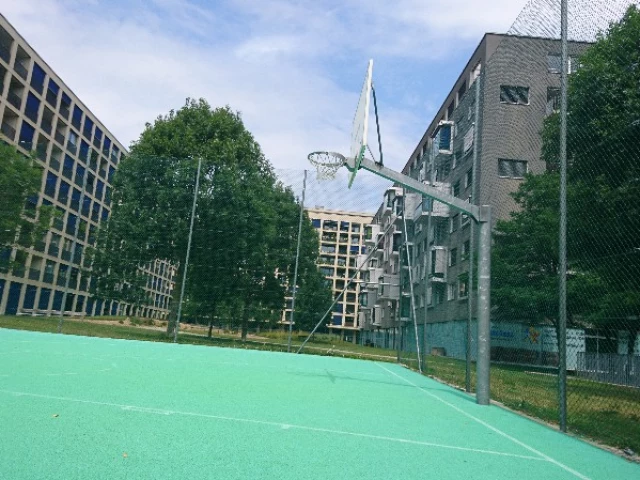 Profile of the basketball court Green court, Zurich, Switzerland