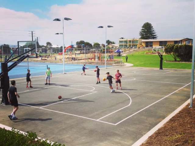 Profile of the basketball court Point Malcolm Reserve, Semaphore Park, Australia