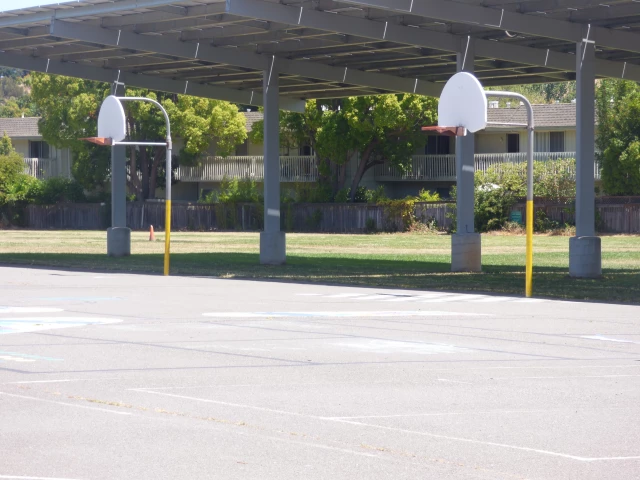 Profile of the basketball court Rancho Elementary School, Novato, CA, United States