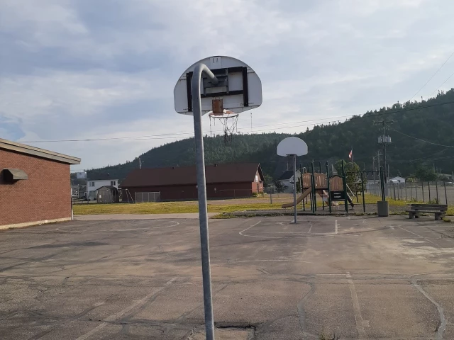 Profile of the basketball court Schreiber Public School Schoolyard, Schreiber, Canada