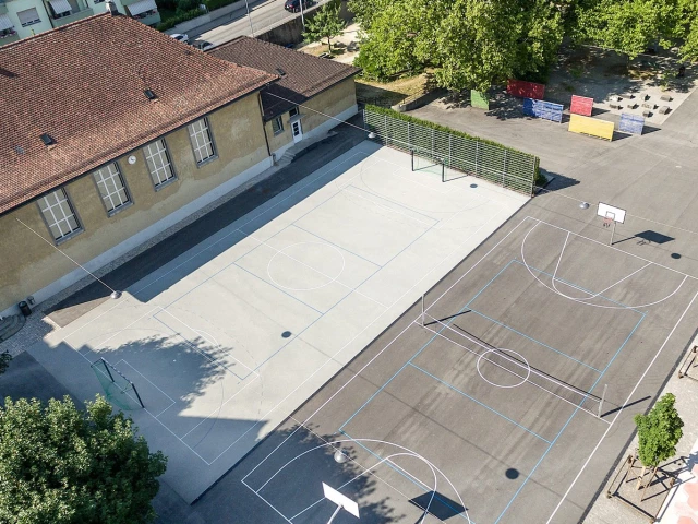 Profile of the basketball court Open School Court, Bern, Switzerland