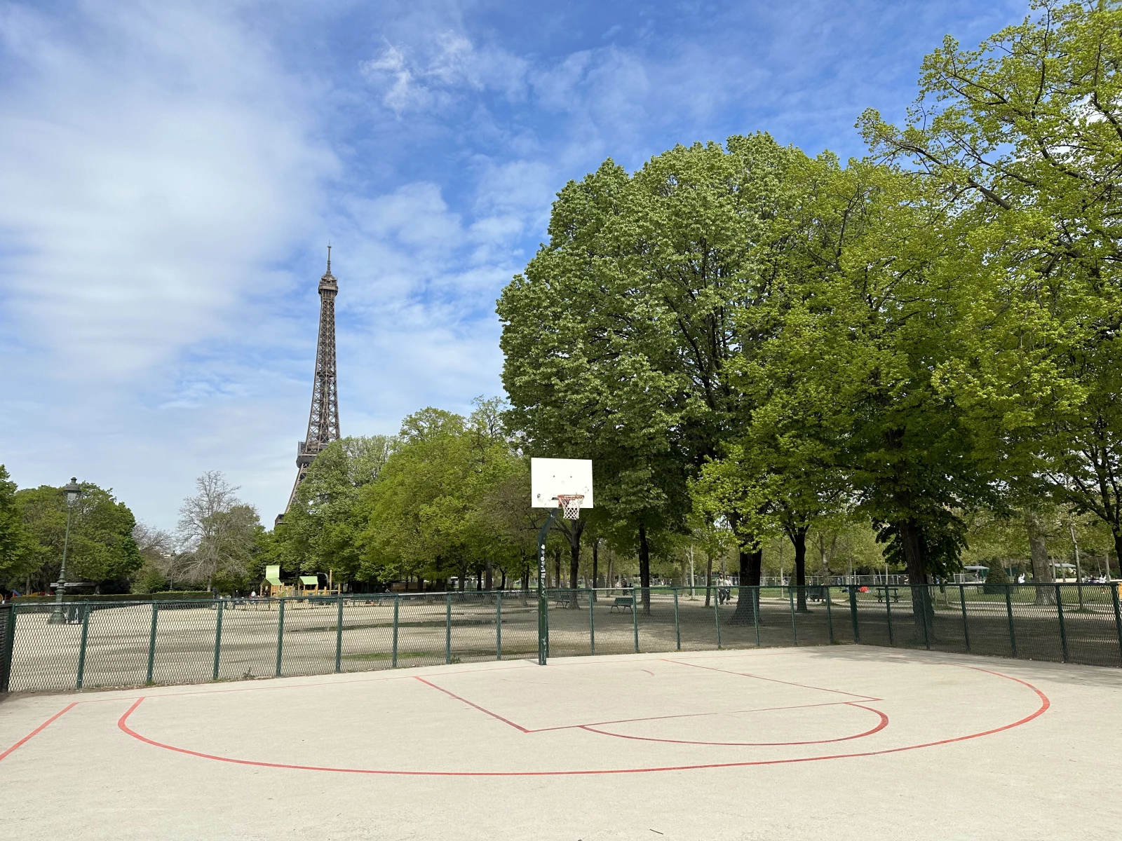 Paris Basketball Court Eiffel Tower Park Courts of the World