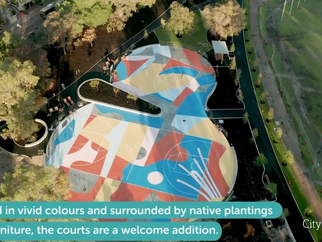 Profile of the basketball court Wellington Square Basketball Courts, East Perth, Australia