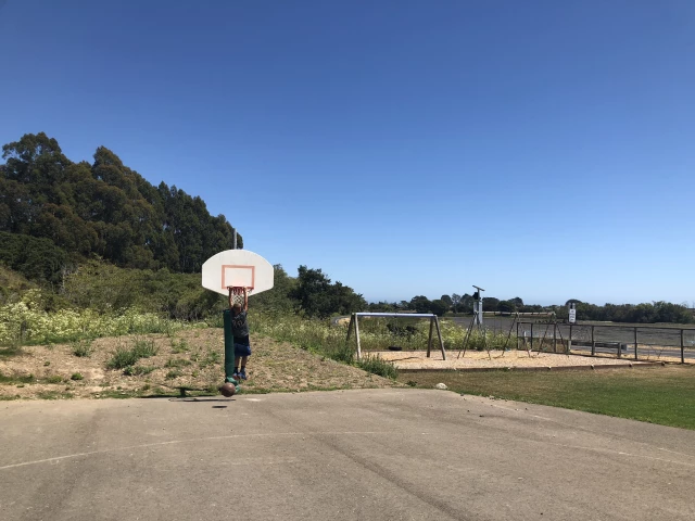 Profile of the basketball court Stinson Beach School, Stinson Beach, CA, United States