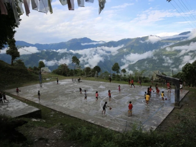 Profile of the basketball court Eklavya Model Residential School, West Sikkim, India