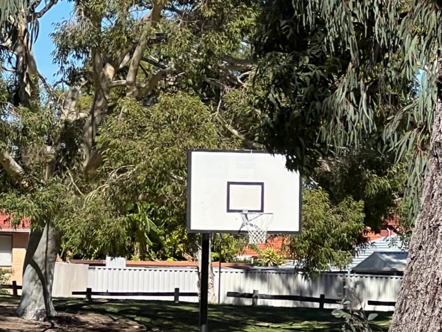 outside hoop - probably 9ft only.