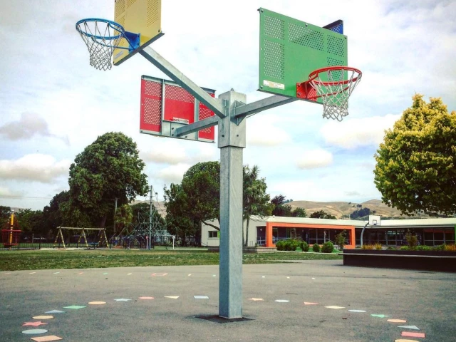 Profile of the basketball court Te Waka Unua School, Christchurch, New Zealand