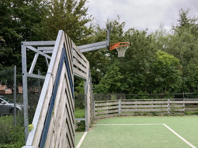 Profile of the basketball court In the playground, Glostrup, Denmark