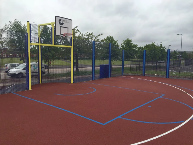 Profile of the basketball court Rathmullan Drive Rathcoole MUGA, Newtownabbey, United Kingdom