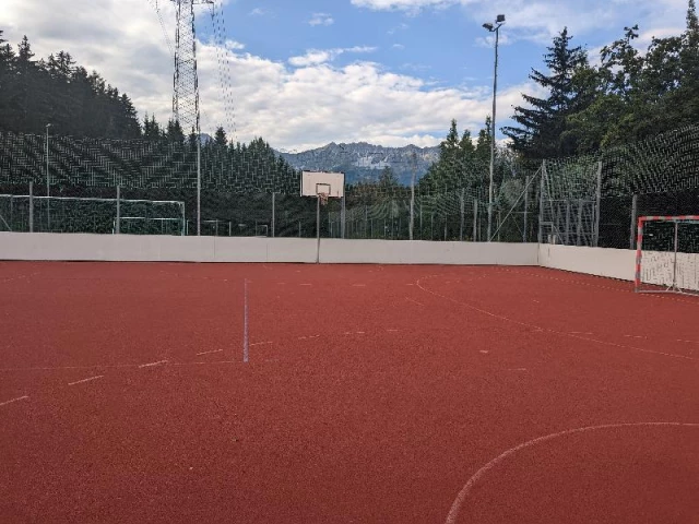 full court, one hoop is a little shaky
