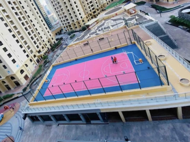 Profile of the basketball court JBR Circle, Dubai, United Arab Emirates