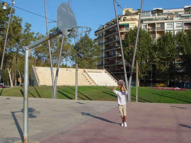 A basketball court in Barcelona, Spain.