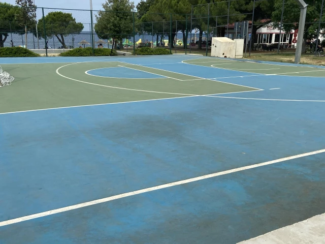 Profile of the basketball court umag court, umag, Croatia