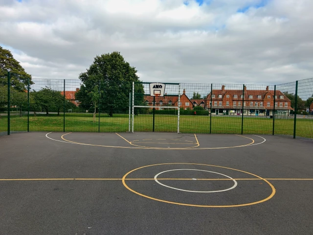 Profile of the basketball court New Earswick Green Court, York, United Kingdom