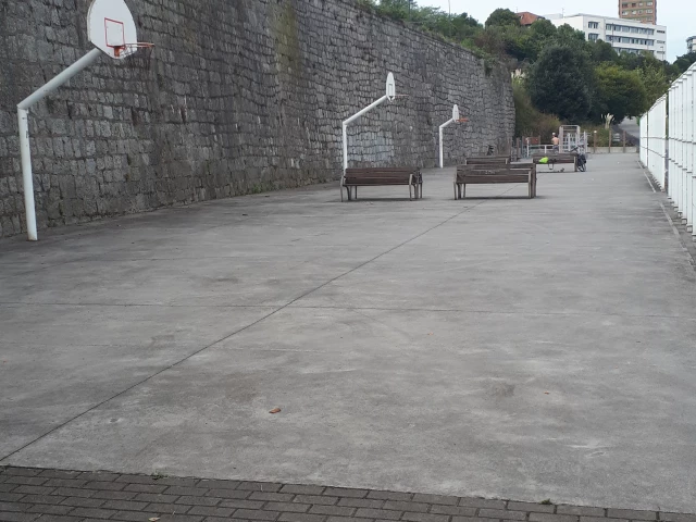 Profile of the basketball court Bilbao cerca del río, Bilbo, Spain
