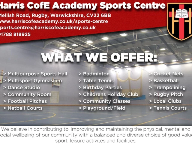 Profile of the basketball court Harris Academy Sports Centre, Rugby, United Kingdom