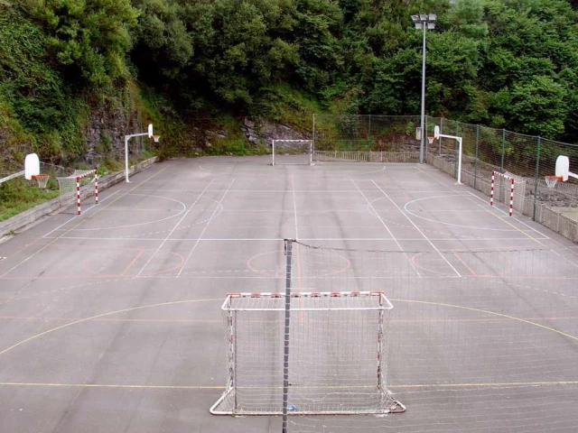 Soccer and basketball courts...