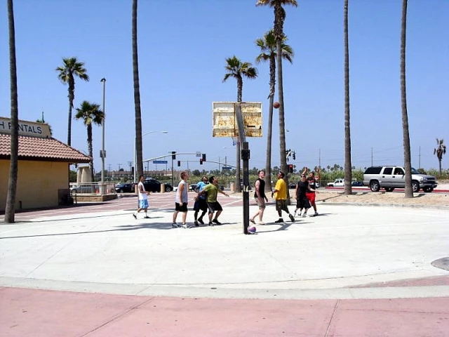 Profile of the basketball court Huntington Beach , Huntington Beach, CA, United States