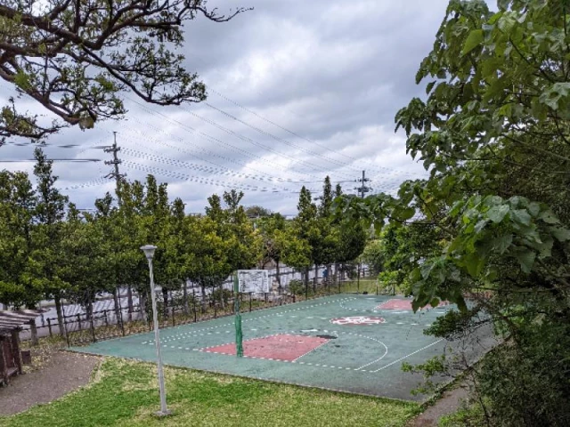 Profile of the basketball court Yaeshima Park, Okinawa, Japan