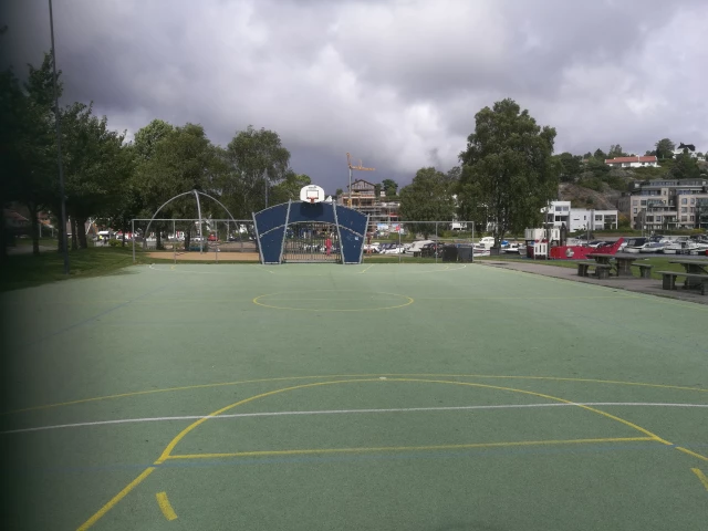 Profile of the basketball court Auglandsbukta, Kristiansand, Norway