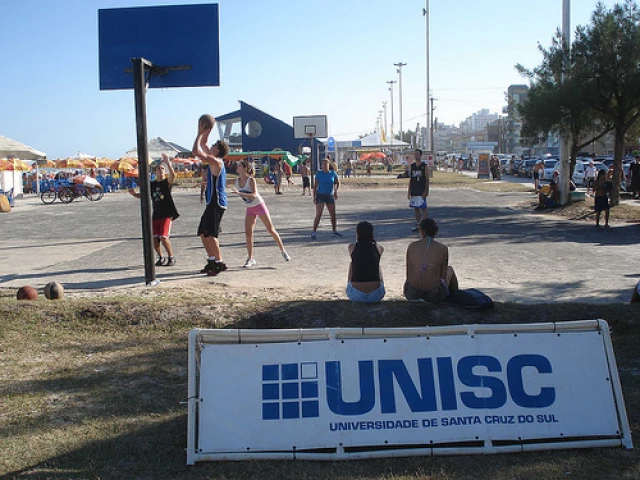 A basketball court at the beach of  Capão da Canoa, Brazil.