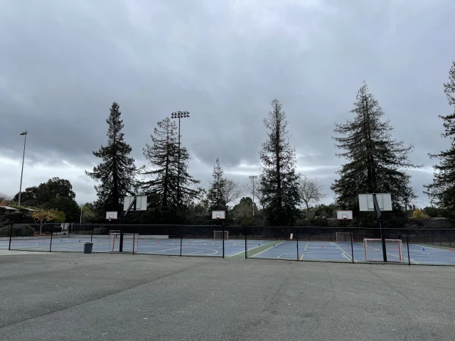 Profile of the basketball court Gunn HIgh School, Palo Alto, CA, United States