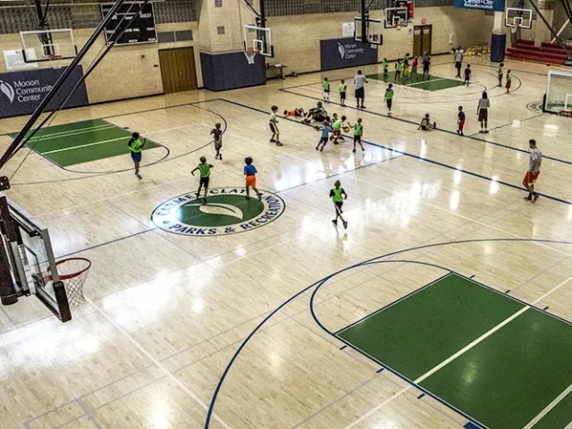 Profile of the basketball court Monon Community Center, Carmel, IN, United States